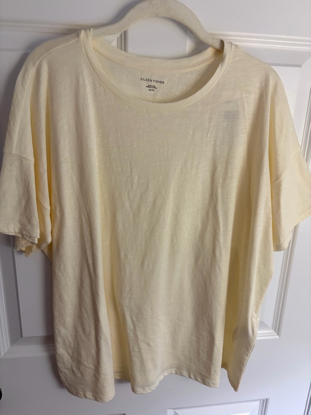 Eileen Fisher NWT Soft White Relaxed Boxy Crew Neck Tee
